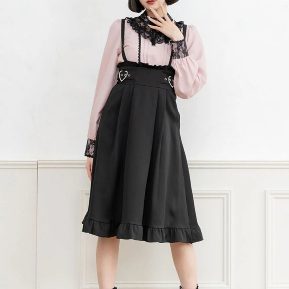 Dearmylove Sparkly Side Heart Buckle Skirt with Suspenders